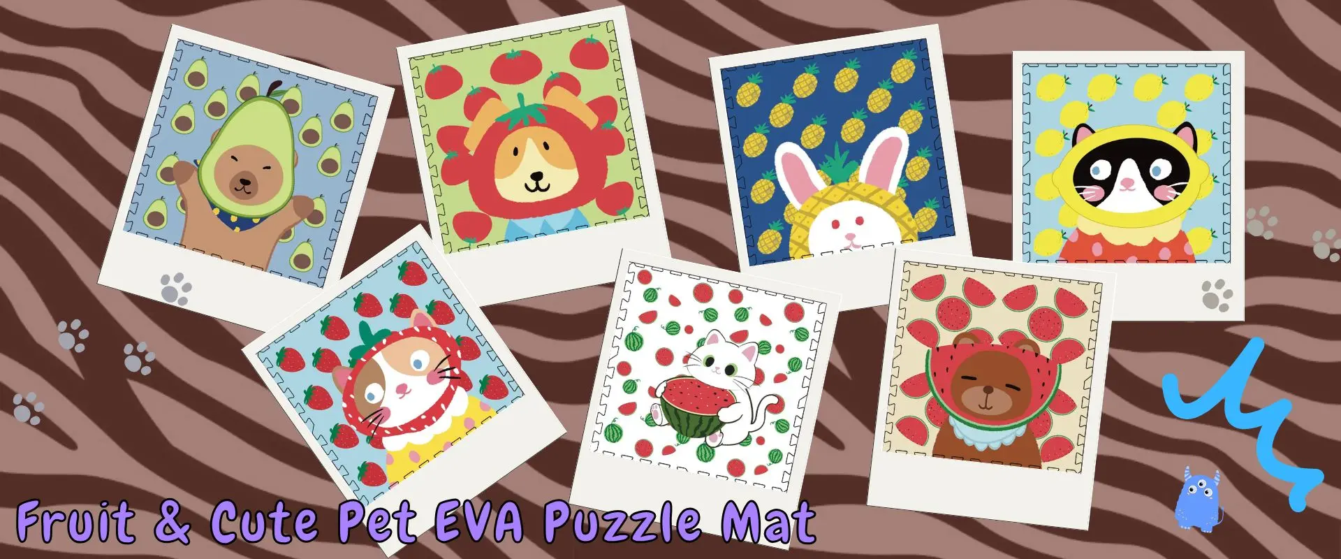 Newly Designed Fruit & Cute Pet EVA Puzzle Mat: Step on "Orchard Little Animals"