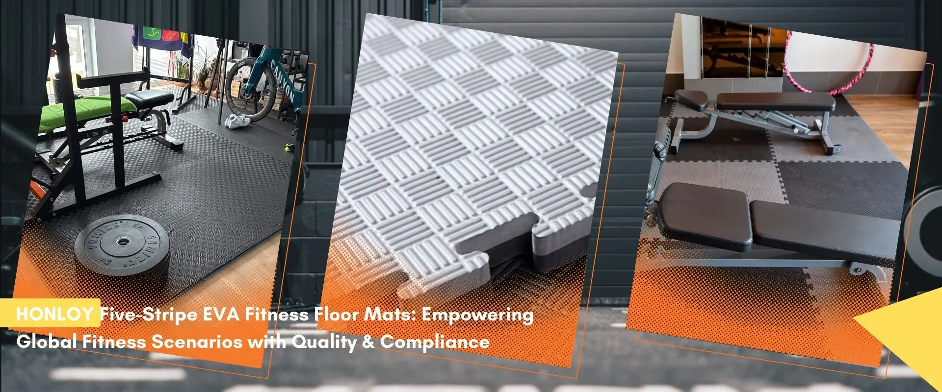 HONLOY Five-Stripe EVA Fitness Floor Mats: Empowering Global Fitness Scenarios with Quality & Compliance